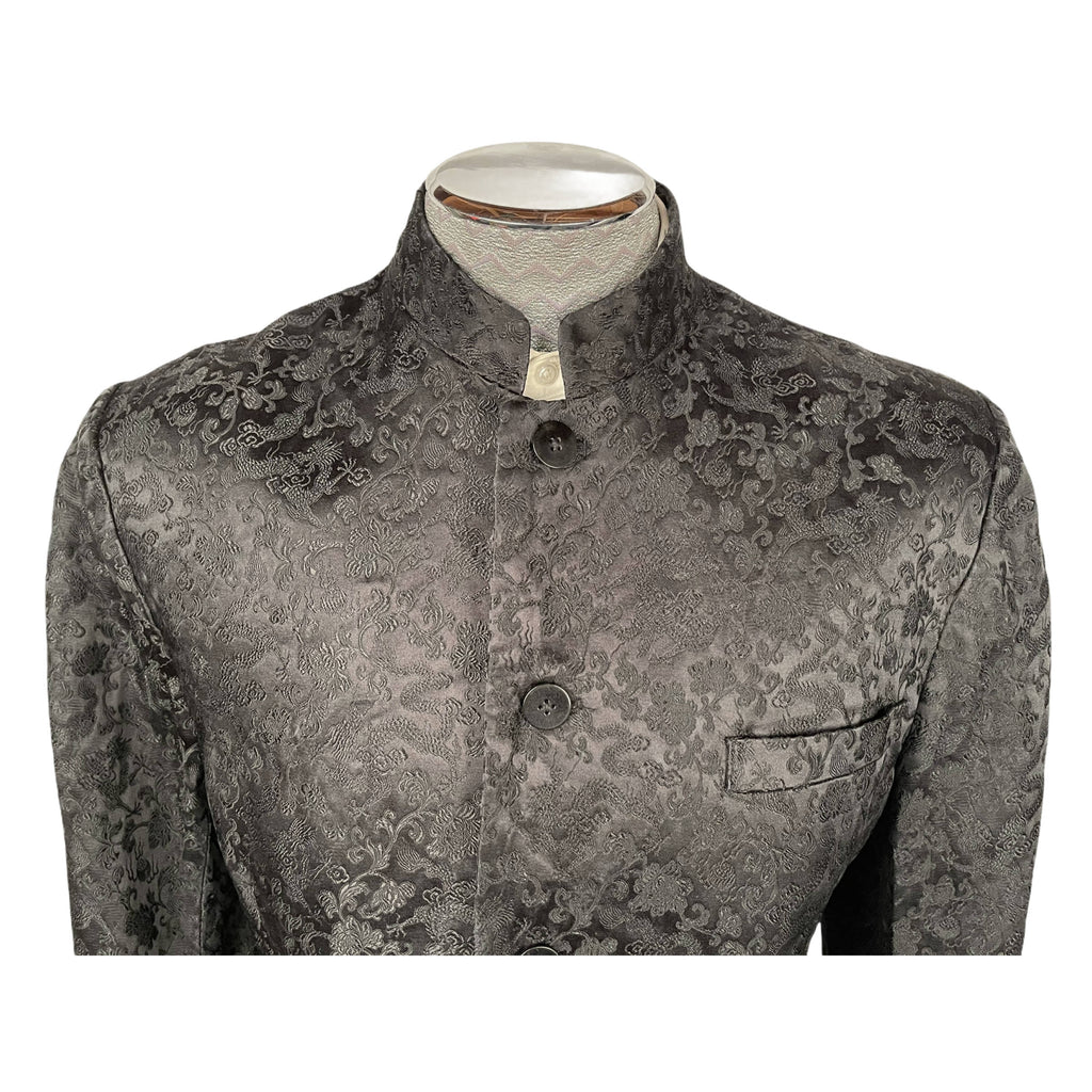Vintage Asian 1960s Brocade Dinner Jacket Mandarin Collar Sz L