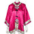 Vintage Chinese Silk Lounging Jacket 1960s Pink Silk w Embroidery Robe Ladies L - Poppy's Vintage Clothing