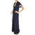 Vintage Chloe for Elizabeth Arden Evening Dress 1980s Blue Silk Crepe Size L - Poppy's Vintage Clothing
