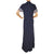 Vintage Chloe for Elizabeth Arden Evening Dress 1980s Blue Silk Crepe Size L - Poppy's Vintage Clothing