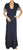 Vintage Chloe for Elizabeth Arden Evening Dress 1980s Blue Silk Crepe Size L - Poppy's Vintage Clothing