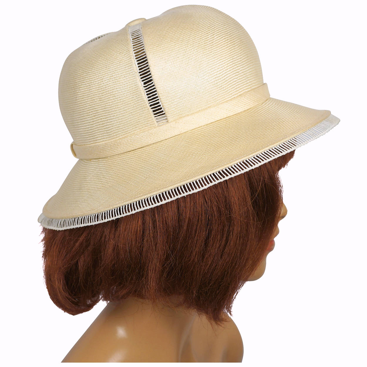 Vintage Christian Dior Hat Straw Safari Style Spring 1974 S M - Poppy's Vintage Clothing