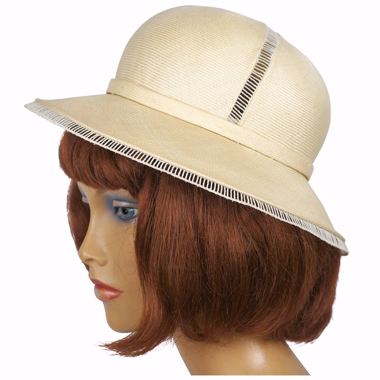 Vintage Christian Dior Hat Straw Safari Style Spring 1974 S M - Poppy's Vintage Clothing