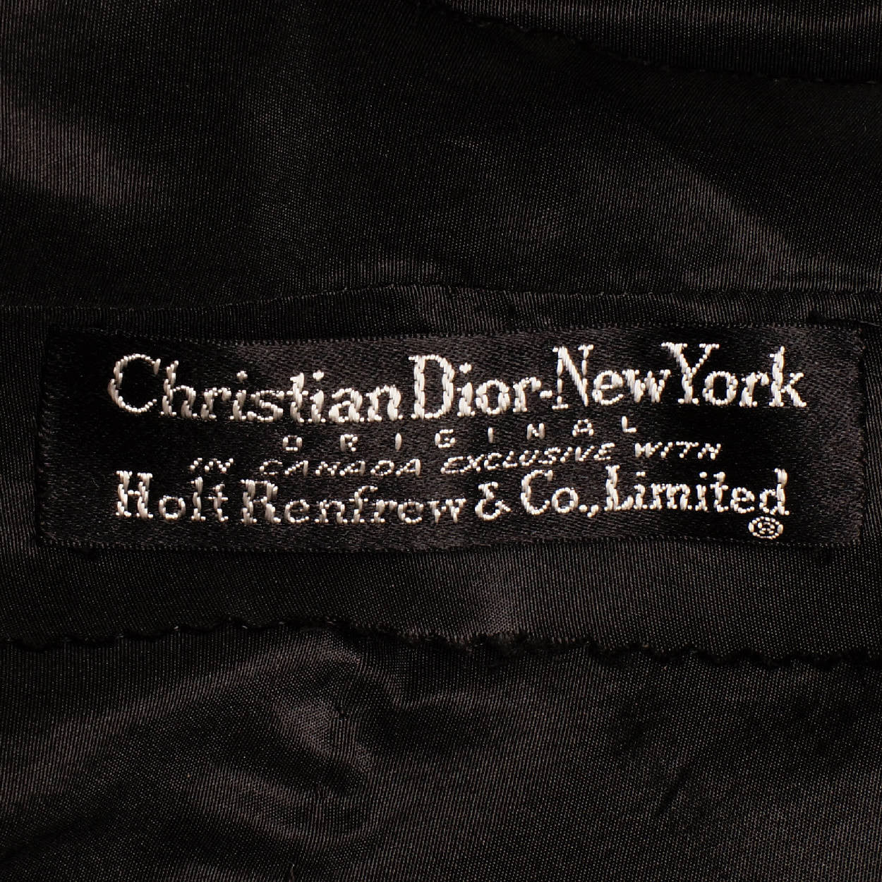 Vintage 1950s Christian Dior New Look Dress Black Silk Taffeta Medium - Poppy's Vintage Clothing