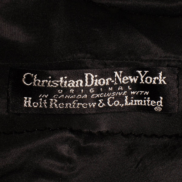 Vintage 1950s Christian Dior New Look Dress Black Silk Taffeta Medium