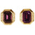 Vintage Christian Dior Earrings Purple Amethyst Glass w Rhinestones 1980s - Poppy's Vintage Clothing