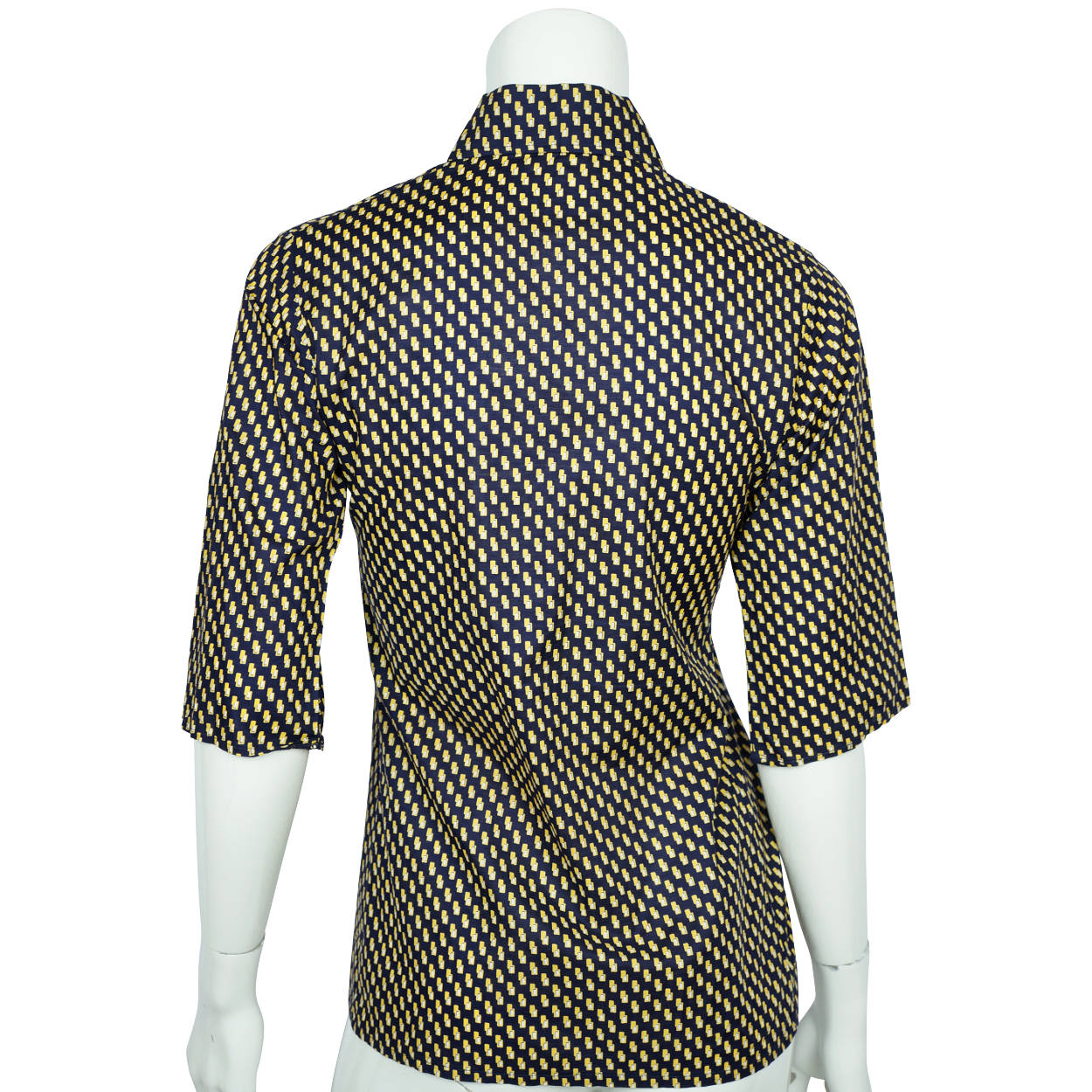 Vintage 1970s Christian Dior Boutique Shirt Blouse Printed Cotton NWOT Size M - Poppy's Vintage Clothing