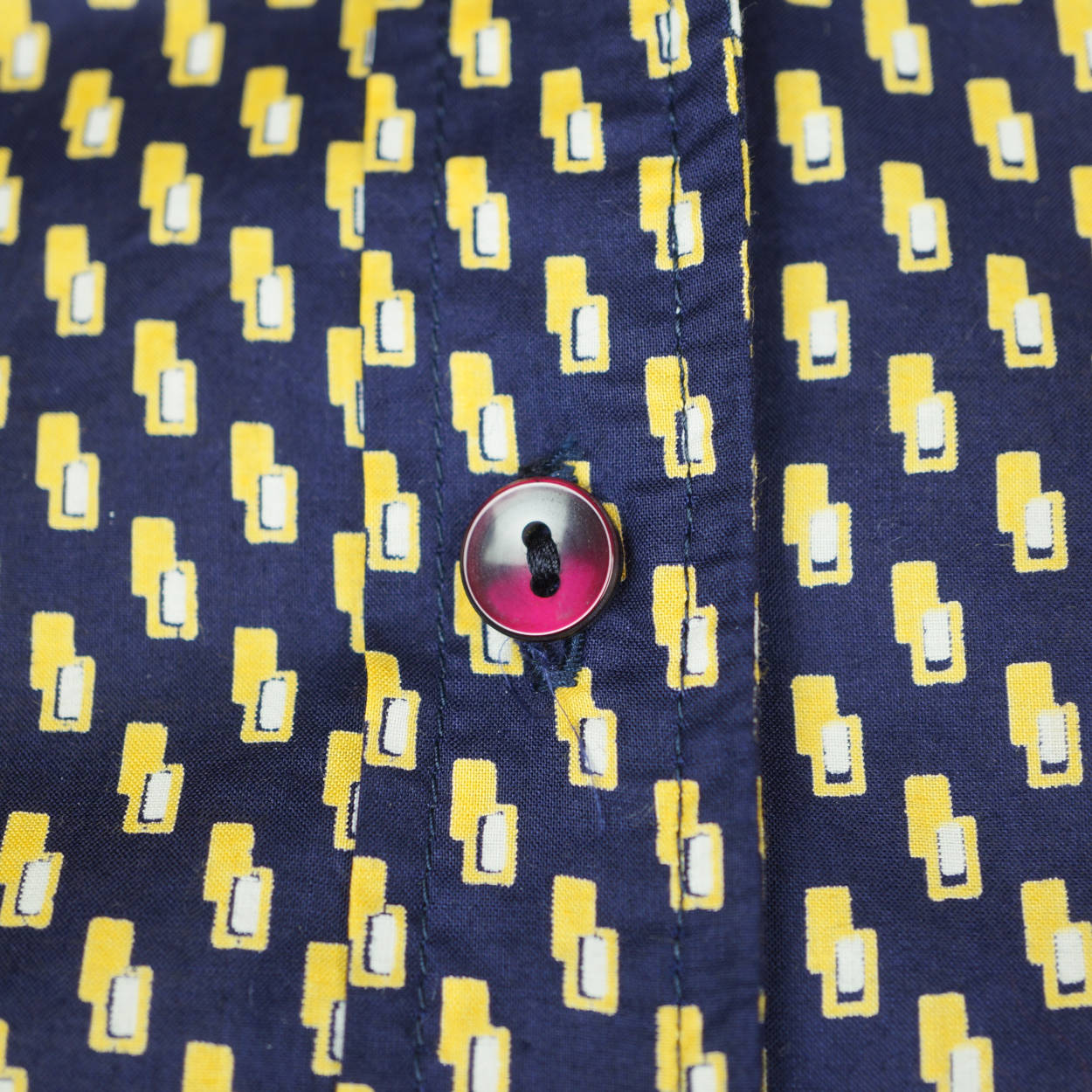 Vintage 1970s Christian Dior Boutique Shirt Blouse Printed Cotton NWOT Size M - Poppy's Vintage Clothing