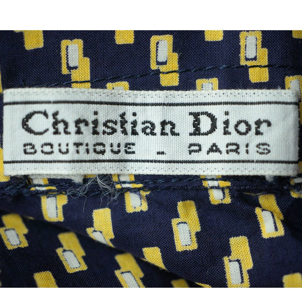 Vintage 1970s Christian Dior Boutique Shirt Blouse Printed Cotton NWOT Size M - Poppy's Vintage Clothing