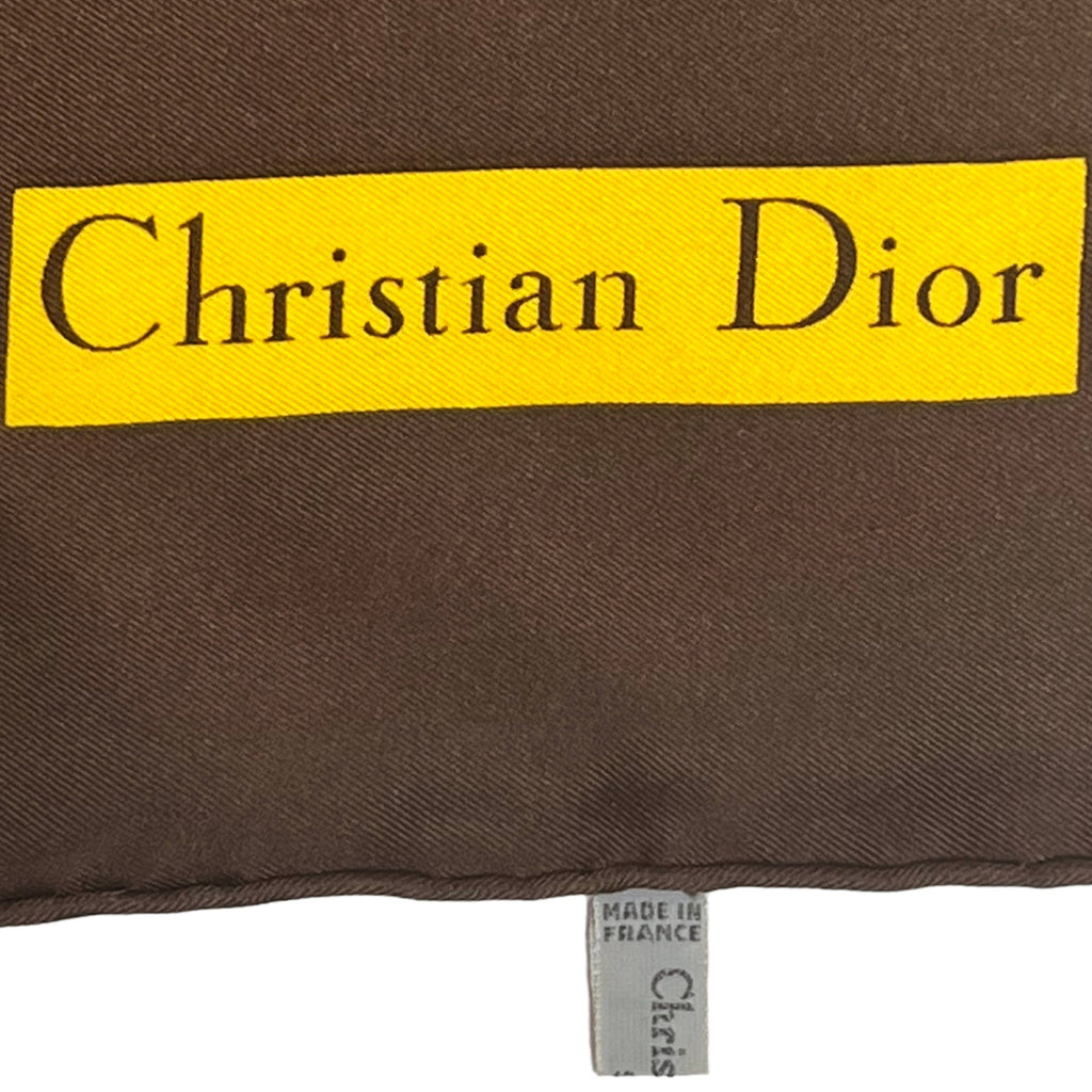 1980s Vintage Christian Dior Silk Scarf Square Flower Design