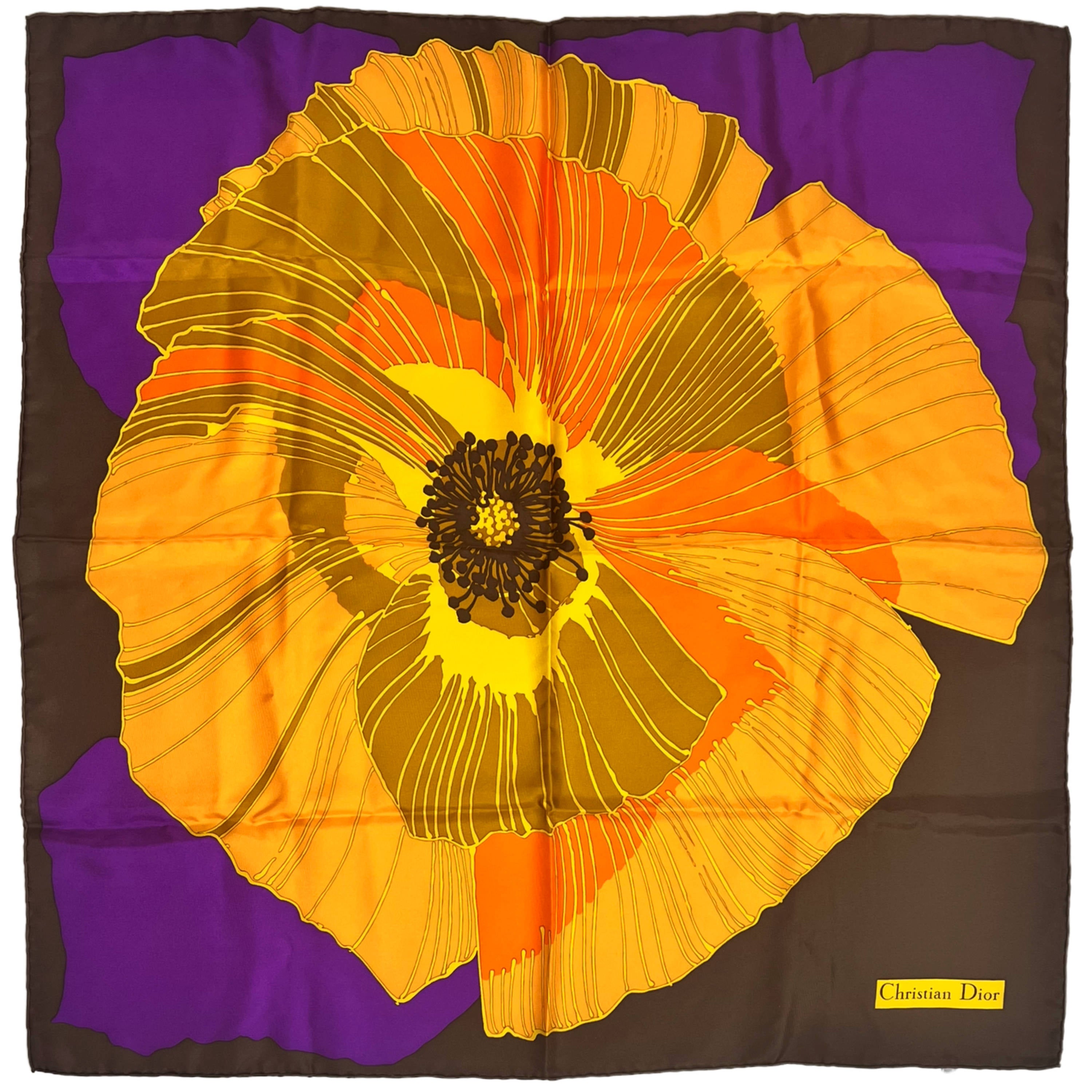 Emilio Pucci Scarf Lilac Yellow Orange Design SALE