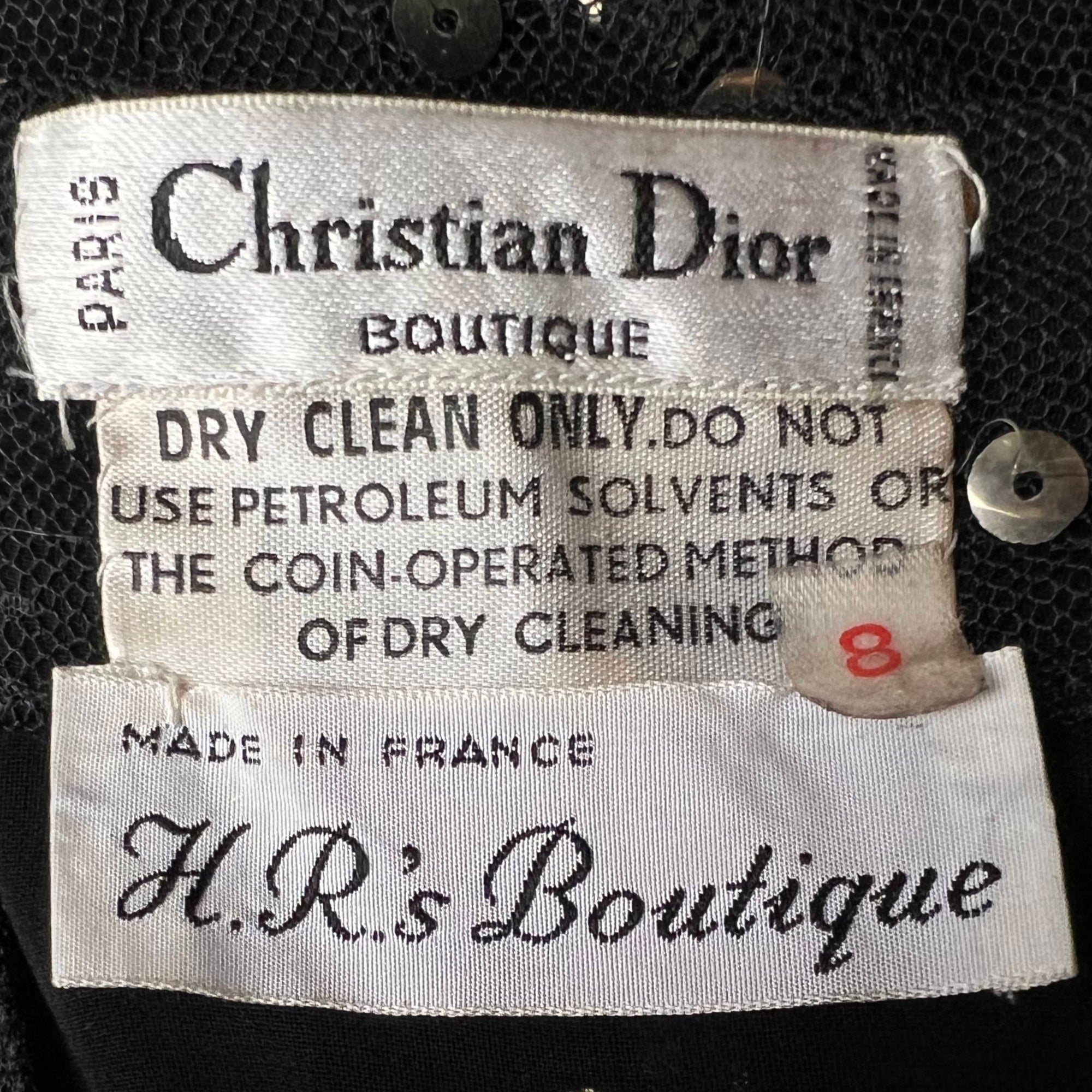 Vintage 1970s Christian Dior Skirt and Top Black w Gold M 8