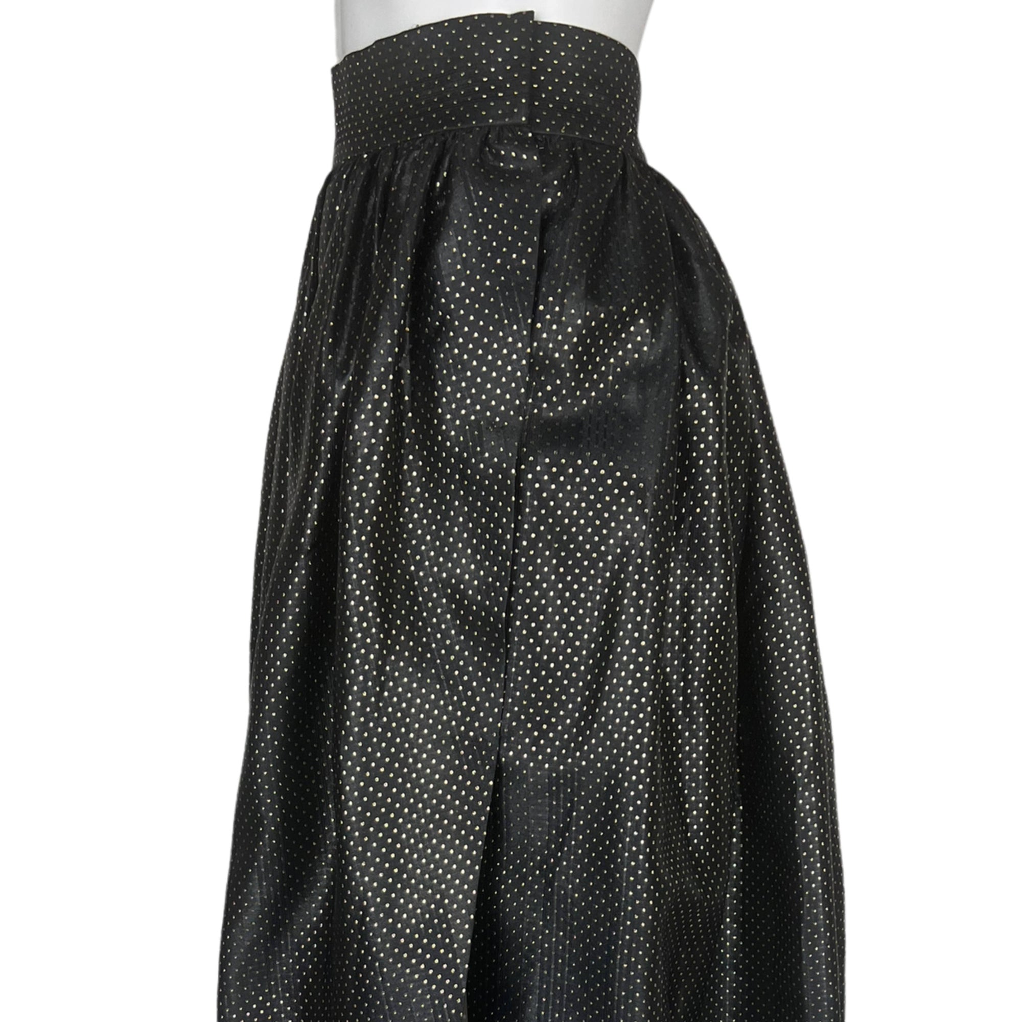 Vintage 1970s Christian Dior Skirt and Top Black w Gold M 8