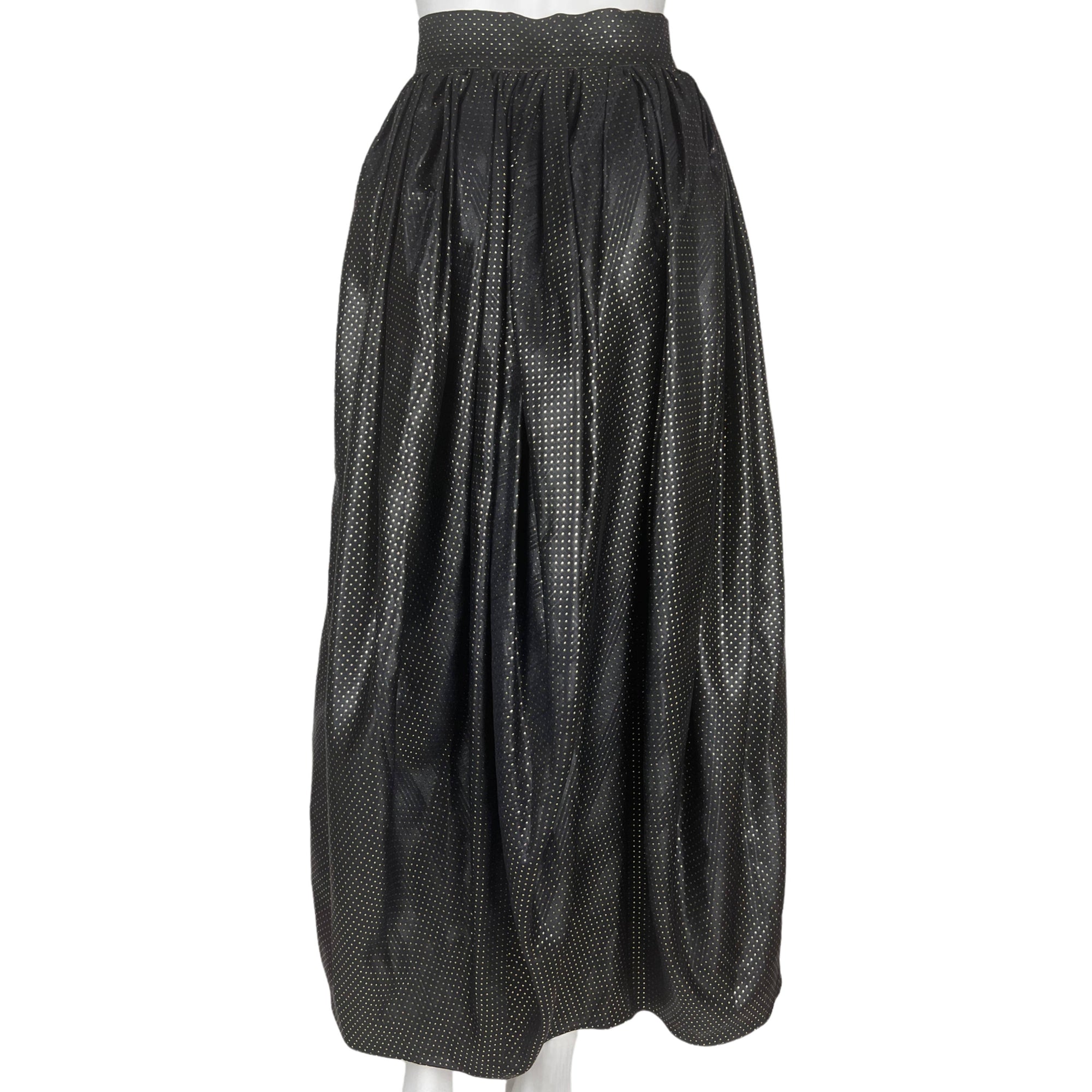 Vintage 1970s Christian Dior Skirt and Top Black w Gold M 8