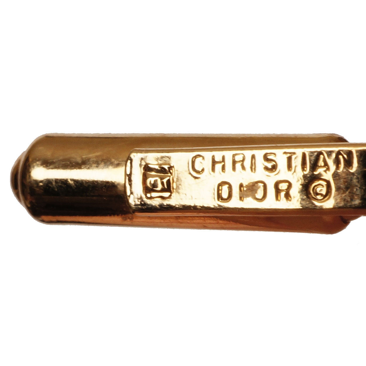 Vintage Christian Dior Spinach Jade Gold Toned Cufflinks