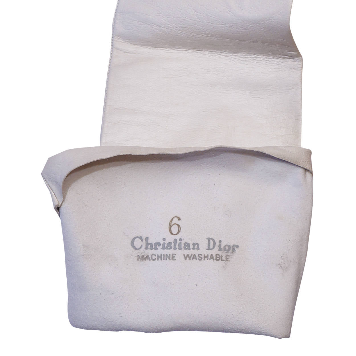 Vintage Christian Dior Long White Kid Leather Gloves Made in France Ladies Size 6 - Poppy's Vintage Clothing