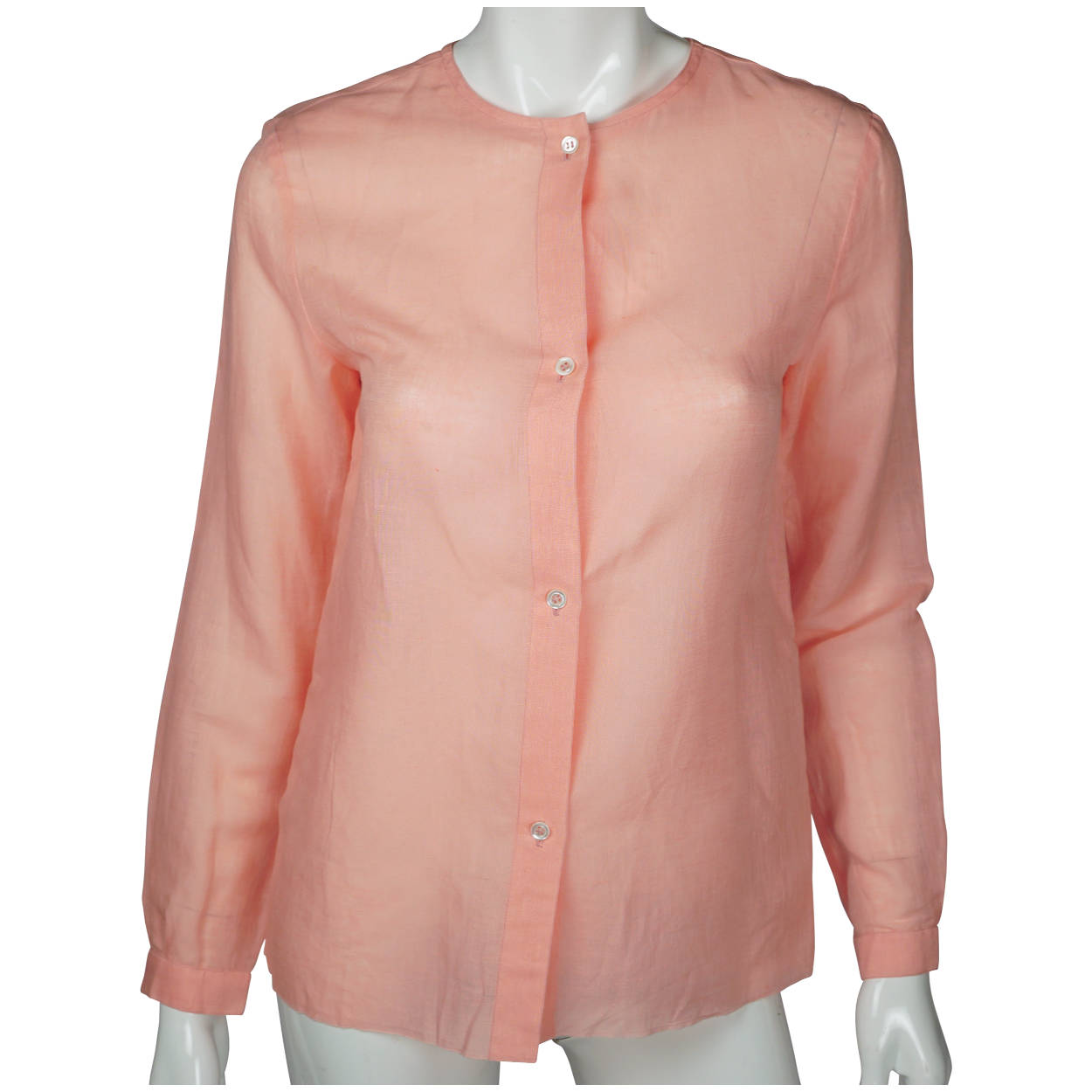 Vintage 1970s Christian Dior Boutique Blouse Pink Cotton Linen NWOT Size M