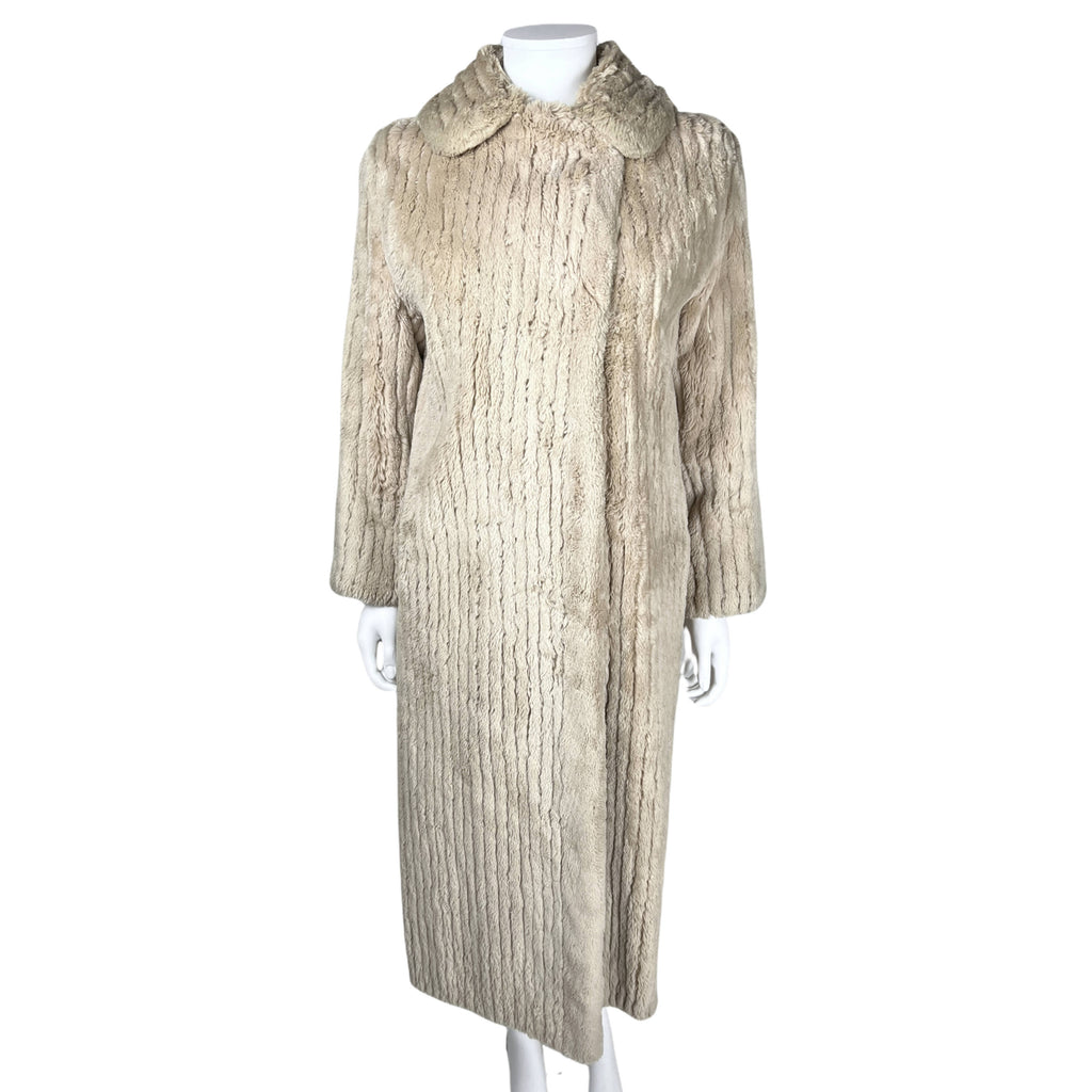 Vintage 1960s Christian Dior Fur Coat Sheared Beaver Size M