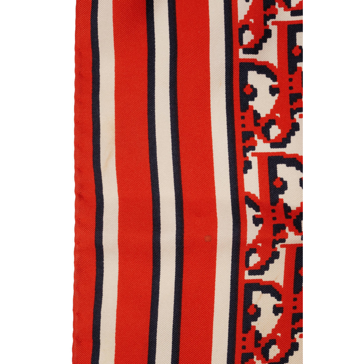 Vintage Christian Dior Scarf Signature Logo Silk Twill Square 1970s - Poppy's Vintage Clothing