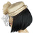 Vintage 70s Christian Dior Hat Straw Cocktail with Flower M - Poppy's Vintage Clothing