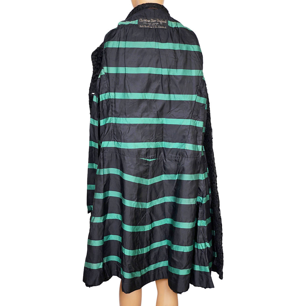 Vintage 1960s Christian Dior Broadtail Lamb Fur Coat Holt Renfrew Astrakhan Sz S - Poppy's Vintage Clothing