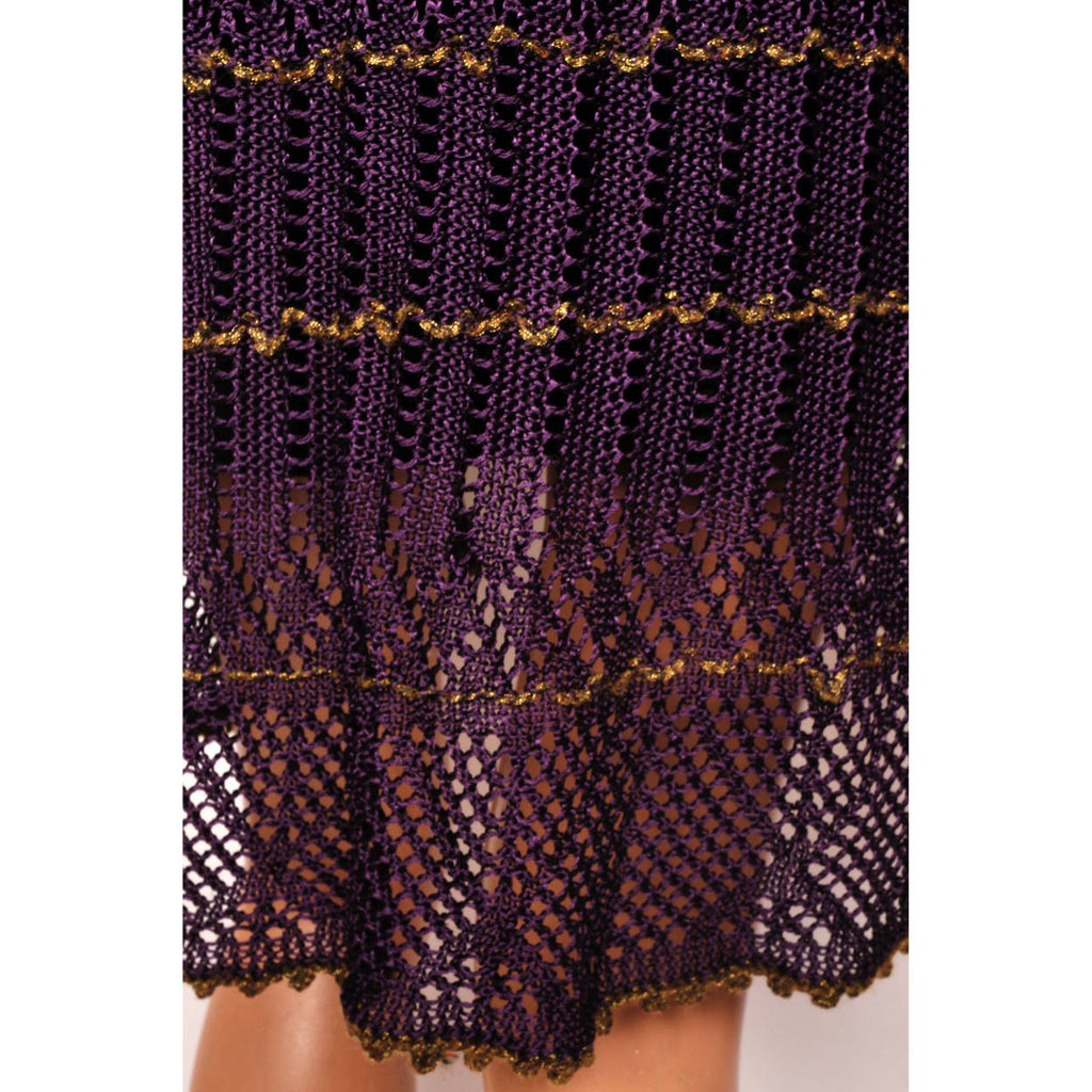 Vintage 1990s Christian Lacroix Crochet Knit Sweater Long Jacket Ladies Size L - Poppy's Vintage Clothing