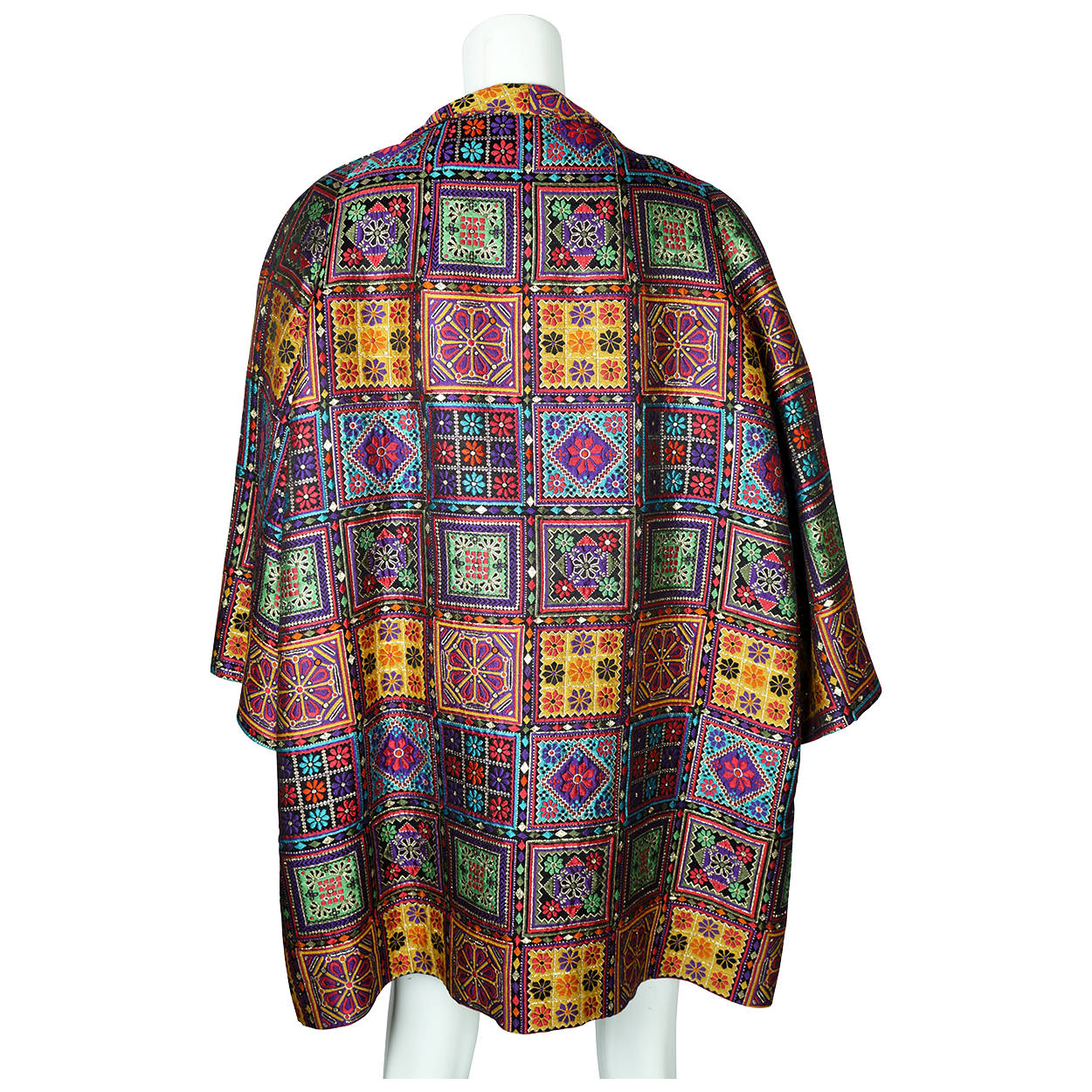 Christian Lacroix　総シルク　刺繍ガウンコート Vintage Christian Lacroix Coat Metallic Multicolour 1991 M