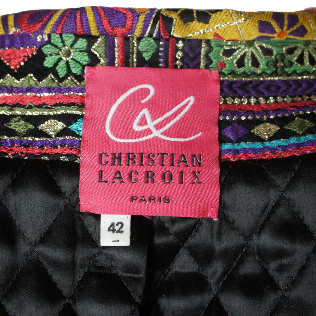 Vintage Christian Lacroix Coat Metallic Multicolour 1991 M - Poppy's Vintage Clothing
