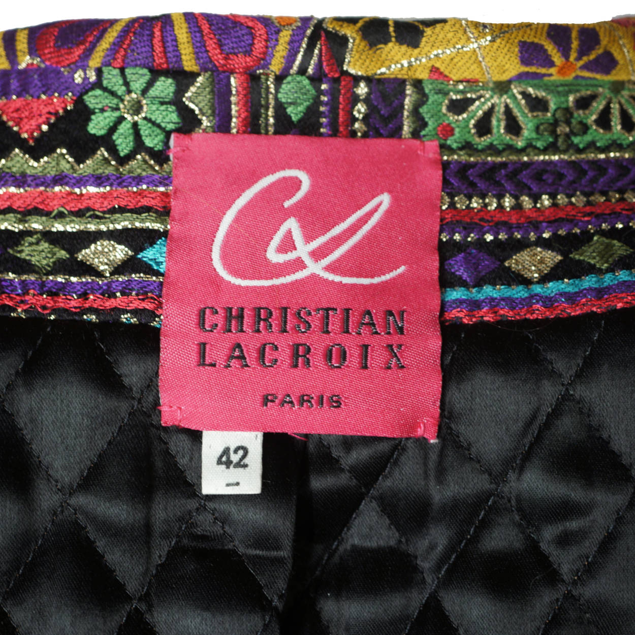 Vintage Christian Lacroix Coat Metallic Multicolour 1991 M - Poppy's Vintage Clothing