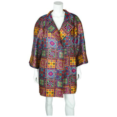 Vintage Christian Lacroix Coat Metallic Multicolour 1991 M - Poppy's Vintage Clothing