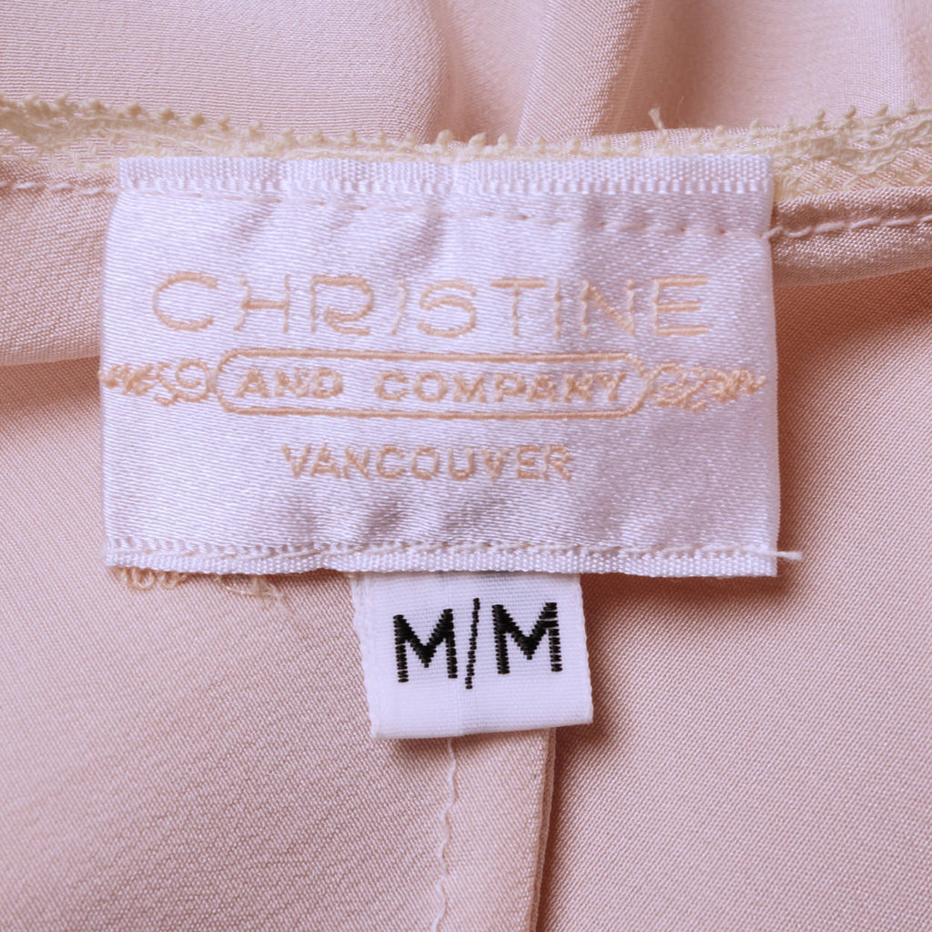 Vintage Pink Silk &amp; Lace Teddy Camiknickers Christine of Vancouver Unused NWT - Poppy's Vintage Clothing