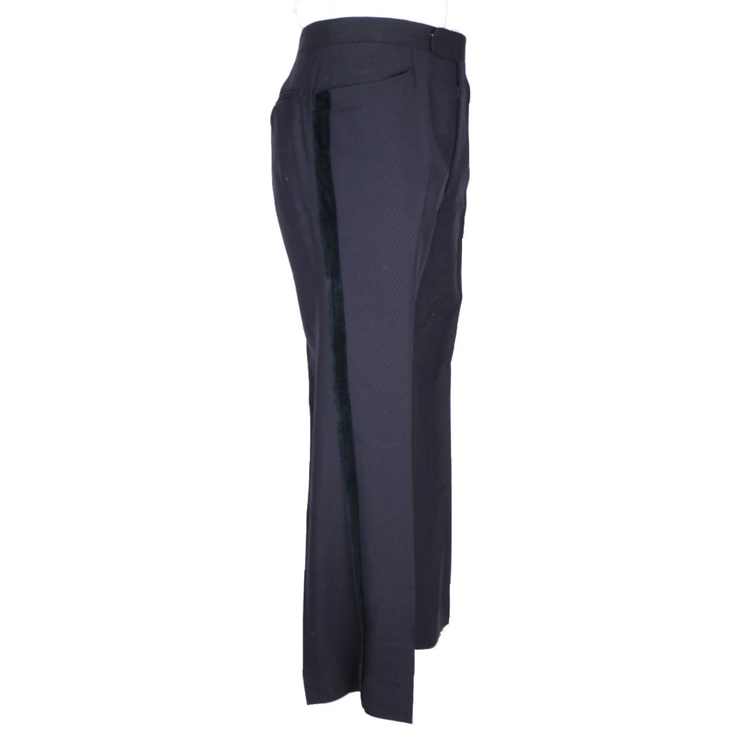 Vintage 1972 Mens Mohair Wool Tuxedo Suit Navy Blue Classy Formal Wear Size 42 - Poppy's Vintage Clothing