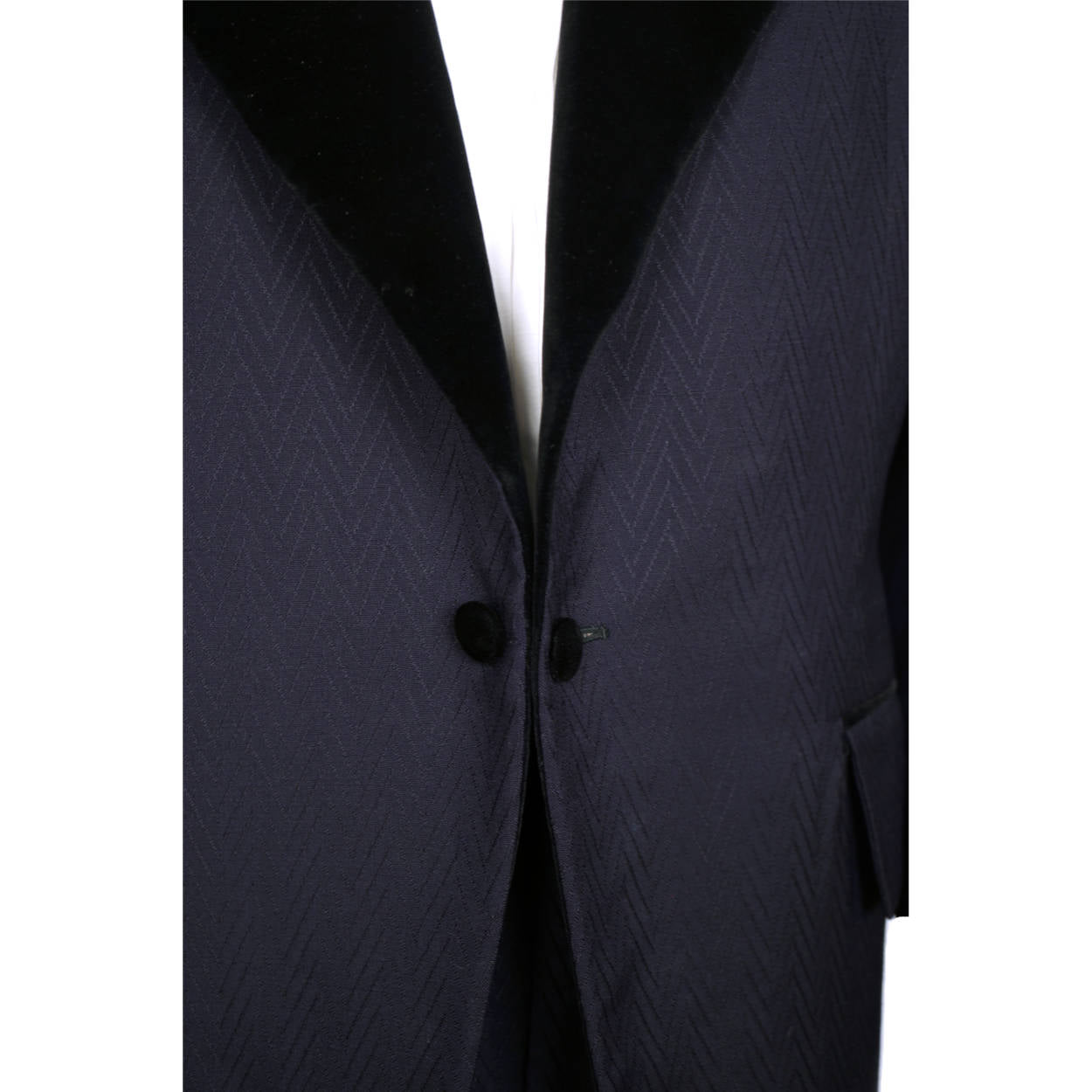 Vintage 1972 Mens Mohair Wool Tuxedo Suit Navy Blue Classy Formal Wear Size 42 - Poppy's Vintage Clothing