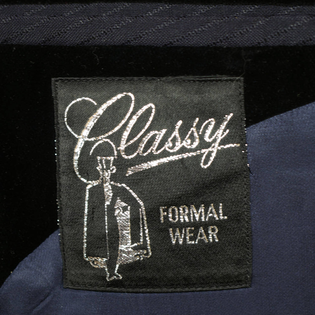 Vintage 1972 Mens Mohair Wool Tuxedo Suit Navy Blue Classy Formal Wear Size 42 - Poppy's Vintage Clothing