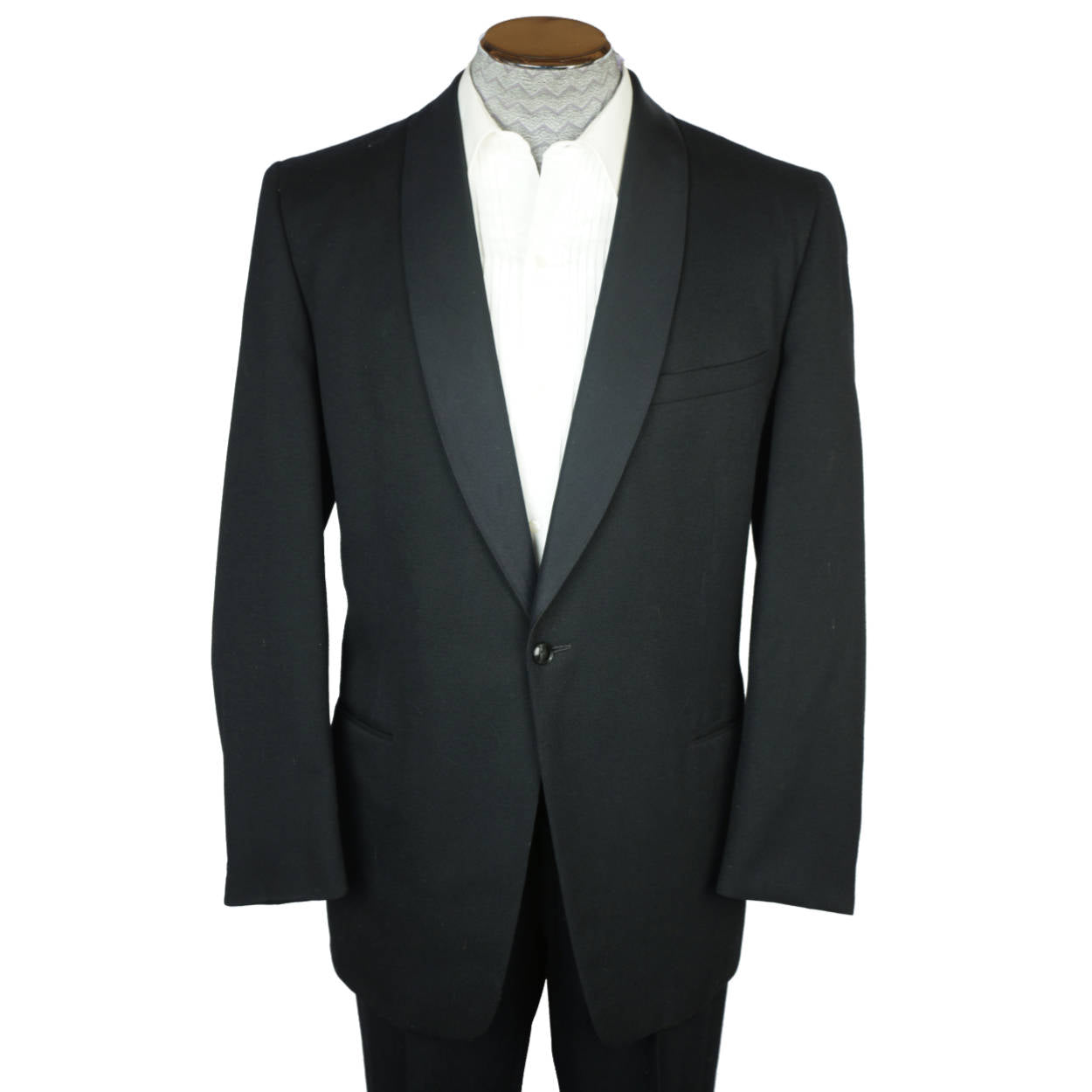 Vintage 60s Mens Formal Wear Tuxedo Wedding Suit Sz L 36” W - Poppy's Vintage Clothing