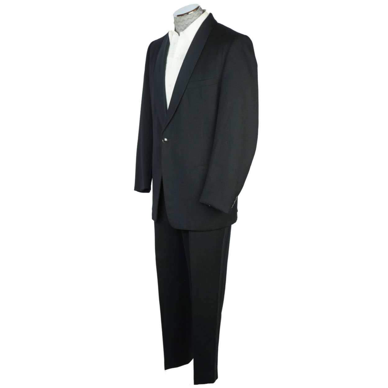 Vintage 60s Mens Formal Wear Tuxedo Wedding Suit Sz L 36” W - Poppy's Vintage Clothing