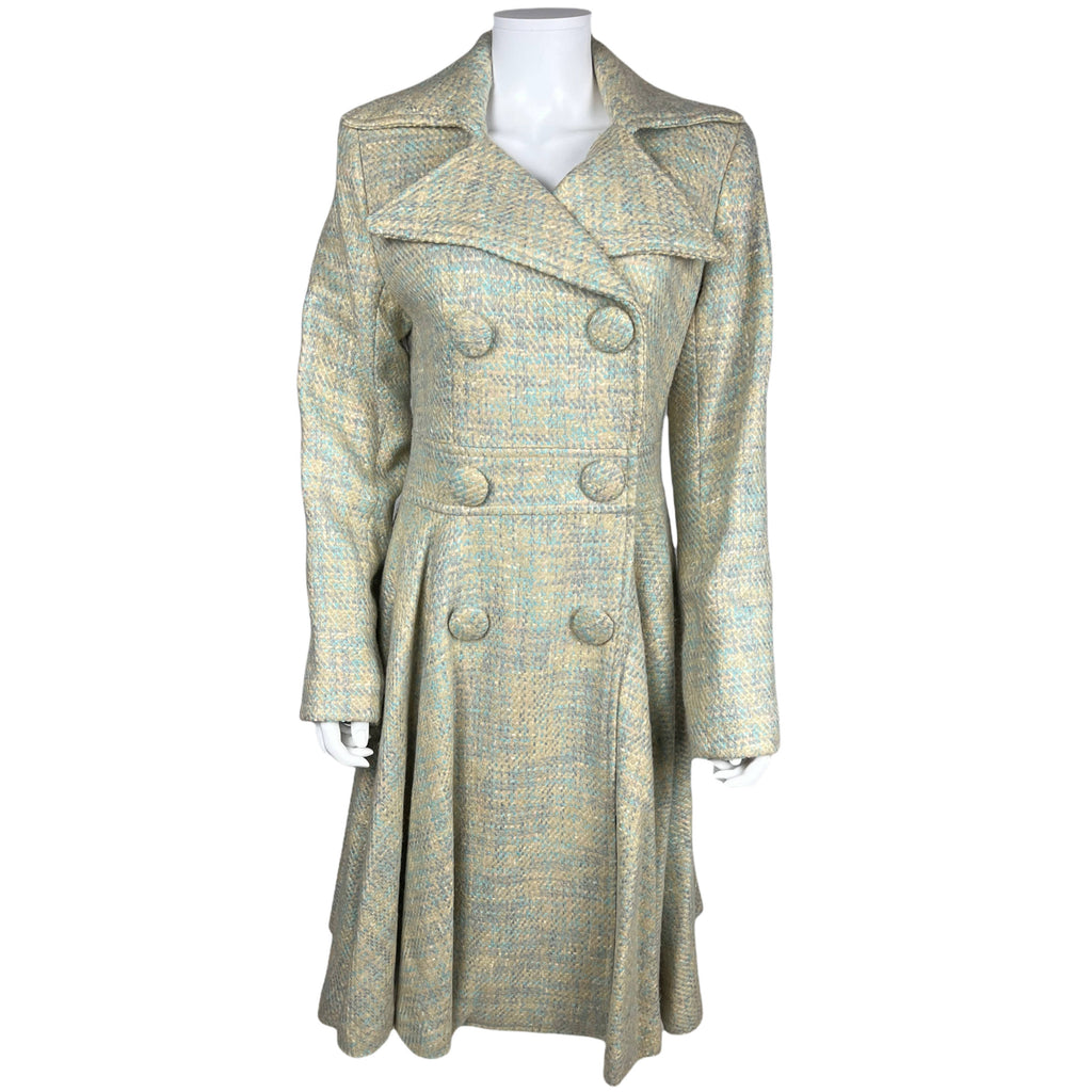 Vintage Wool Blend Tweed Coat One of a Kind Design Ladies 10