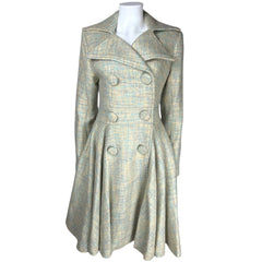 Vintage Wool Blend Tweed Coat One of a Kind Design Ladies 10