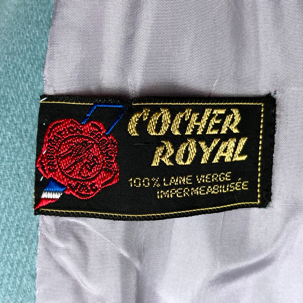 Vintage 1970s Blue Wool Coat Made in France Ladies M