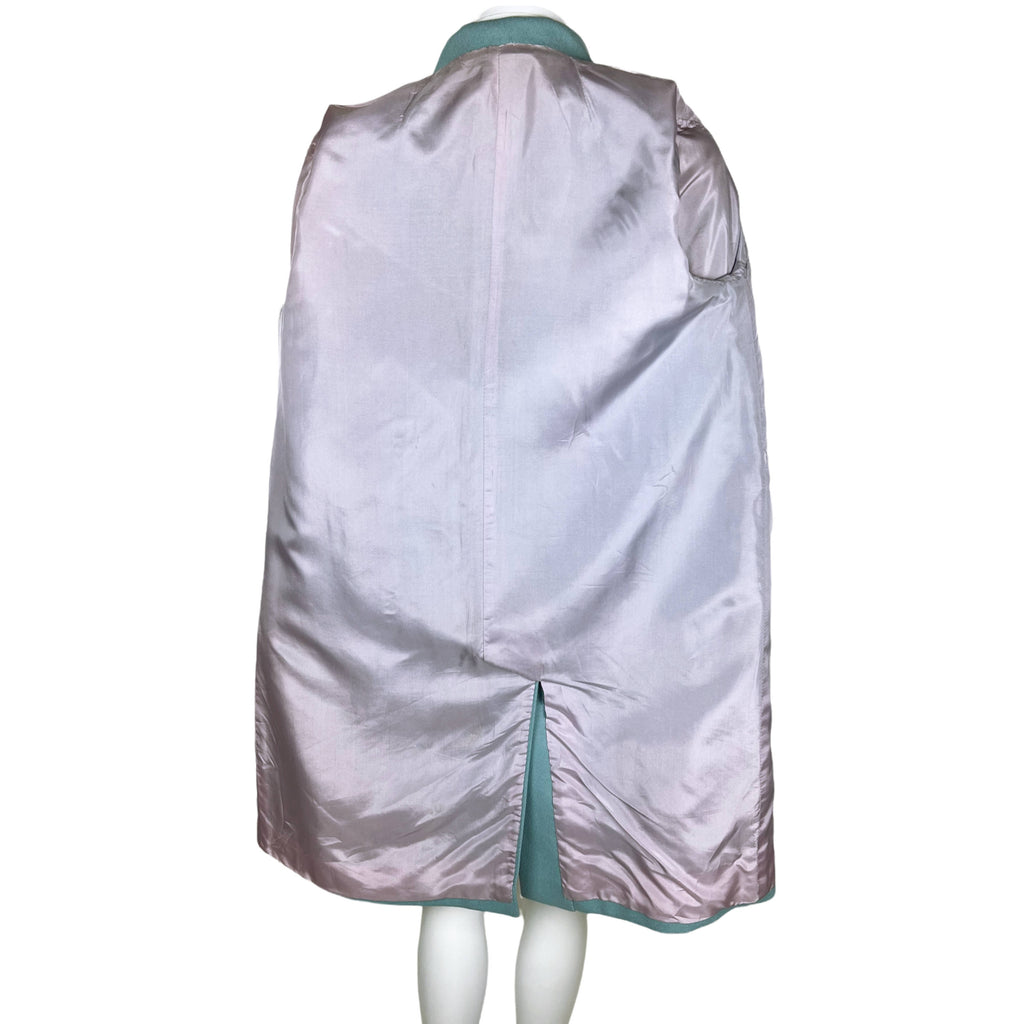 Vintage 1970s Blue Wool Coat Made in France Ladies M