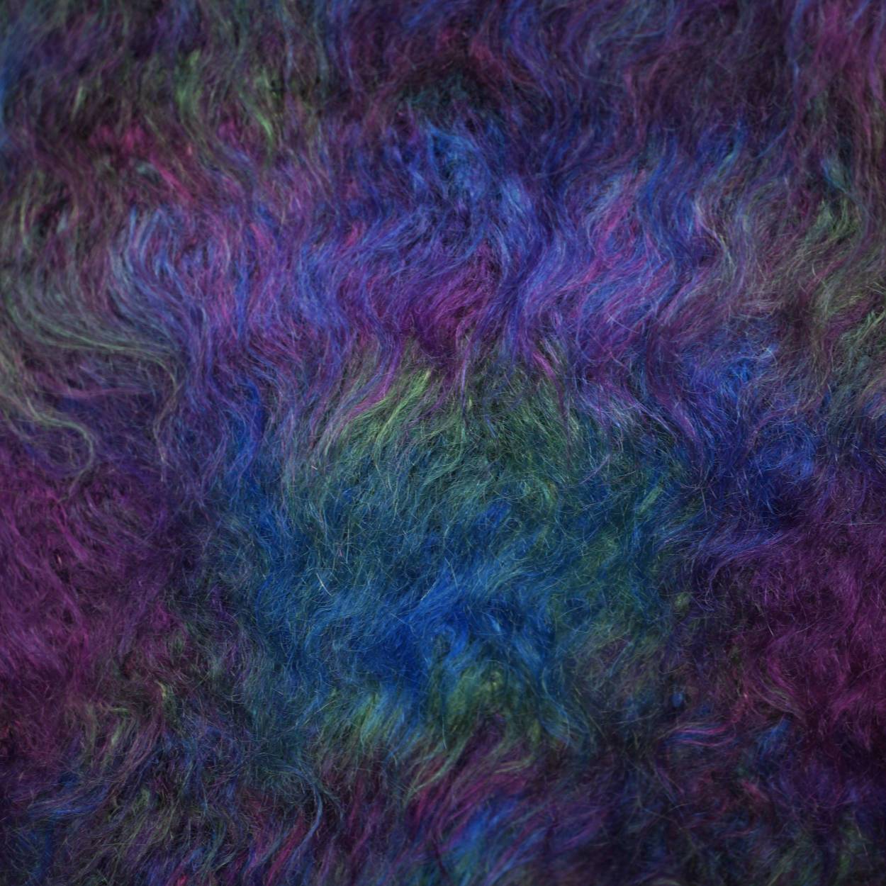 Vintage Mohair Sweater Purple Blue and Green Ladies Cardigan 1960s Size L - Poppy's Vintage Clothing