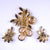 Vintage Continental Cabochon Rhinestone Brooch &amp; Earrings Demi Parure - Poppy's Vintage Clothing