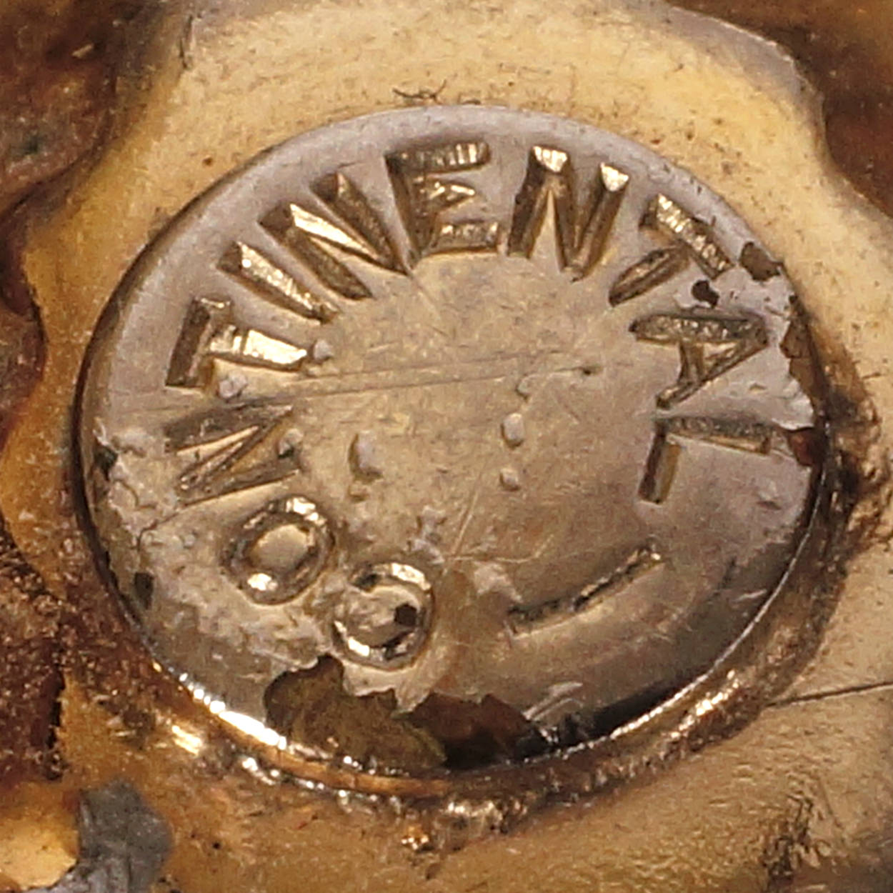 Vintage Continental AB Rhinestone Brooch w Iridescent Cabuchons 1950s - Poppy's Vintage Clothing