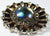 1950s Continental Rhinestone Brooch Large Cabochon Center - Poppy's Vintage Clothing