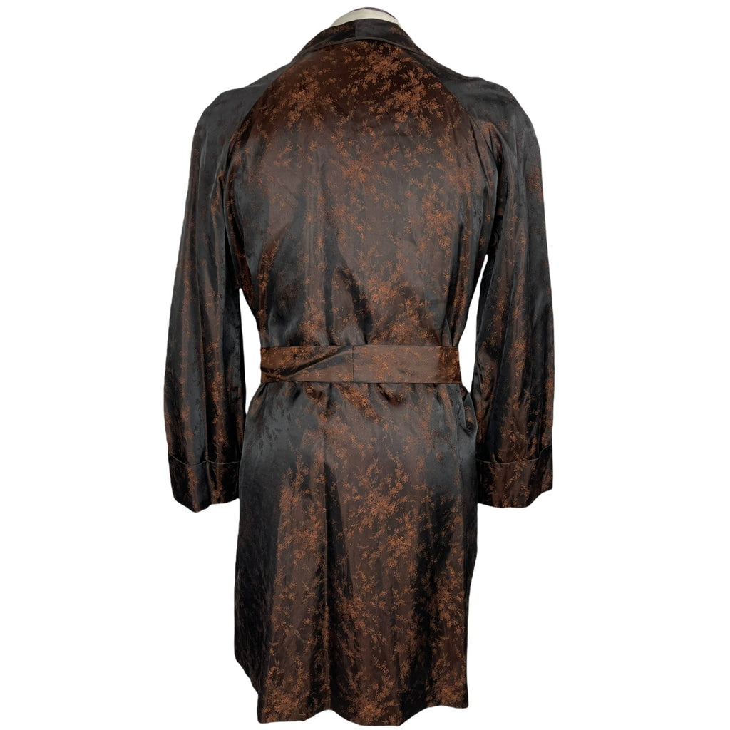 Vintage Mens Dressing Gown Taffeta Smoking Lounging Robe