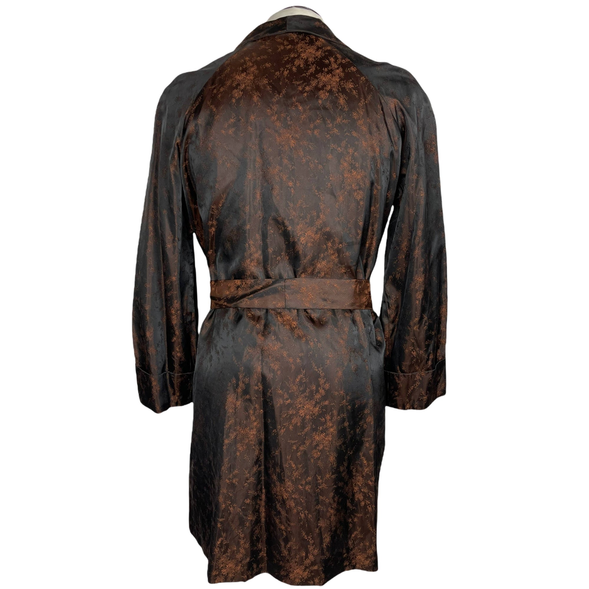 Vintage Mens Dressing Gown Taffeta Smoking Lounging Robe