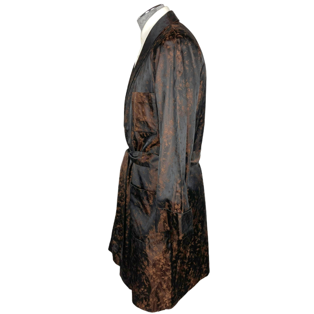 Vintage Mens Dressing Gown Taffeta Smoking Lounging Robe