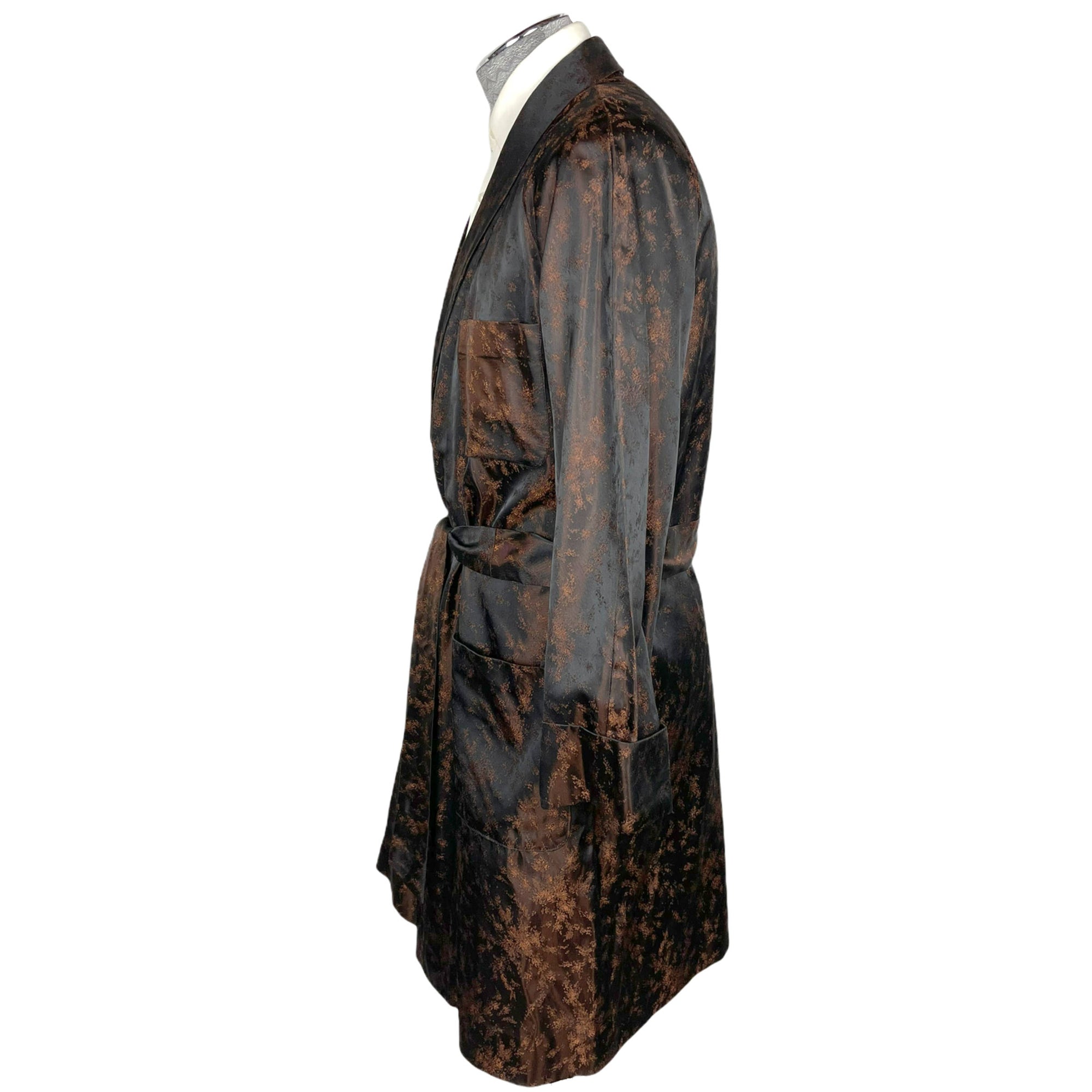 Vintage Mens Dressing Gown Taffeta Smoking Lounging Robe