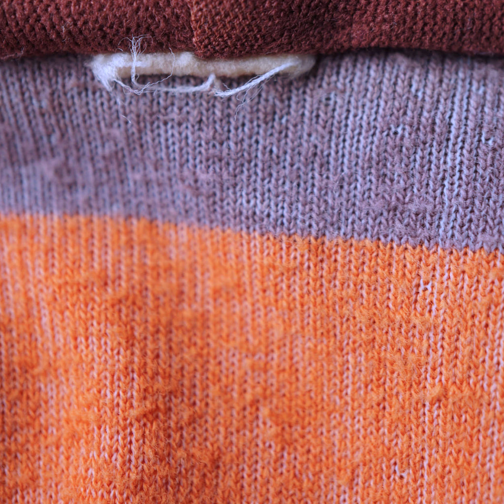 Vintage Hoodie Striped Velour 70s Size M - Poppy's Vintage Clothing