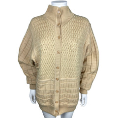 Vintage 1980s Courreges Sweater Jacket Made in France Beige